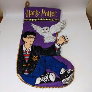 Vintage 2001 Enesco Harry Potter Large 19.5" Quilted Felt Christmas Stocking